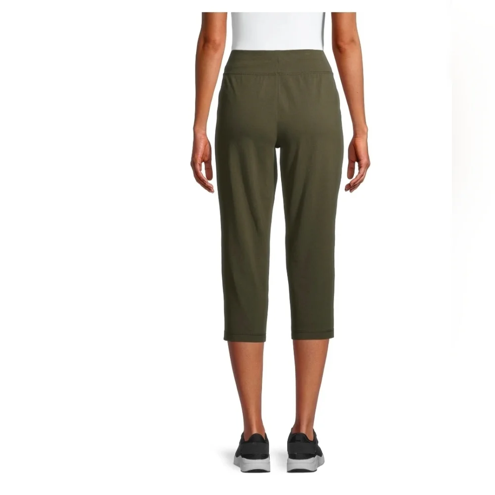 Athletic Works NEW Women's Core Knit Pull On Drawstring Capri - Olive Green - Picture 3 of 5